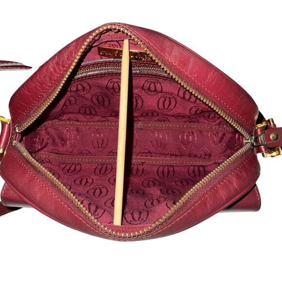Cartier Must de Cartier Burgundy Leather Crossbody Shoulder Bag With Dustbag - Picture 9 of 16